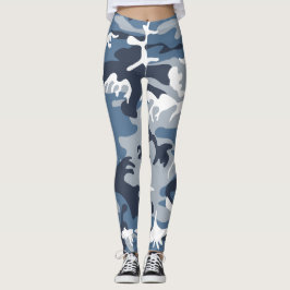 Winter Snow Blue Camouflage, Militär, Armee Leggings