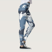 Winter Snow Blue Camouflage, Militär, Armee Leggings (Rechts)