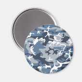 Winter Snow Blue Camouflage, Militär, Armee Magnet (Vorderseite/Rückseite)