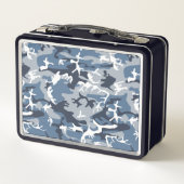 Winter Snow Blue Camouflage, Militär, Armee Metall Brotdose (Rückseite)