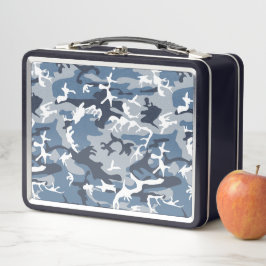 Winter Snow Blue Camouflage, Militär, Armee Metall Brotdose