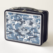 Winter Snow Blue Camouflage, Militär, Armee Metall Brotdose (Vorderseite)