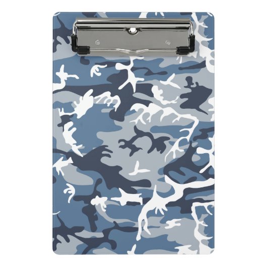 Winter Snow Blue Camouflage, Militär, Armee Mini Klemmbrett (Vorderseite)