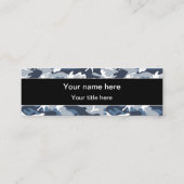 Winter Snow Blue Camouflage, Militär, Armee Mini Visitenkarte (Rückseite)