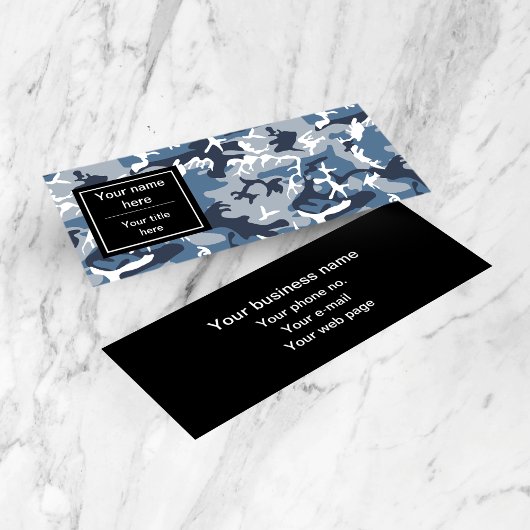 Winter Snow Blue Camouflage, Militär, Armee Mini Visitenkarte