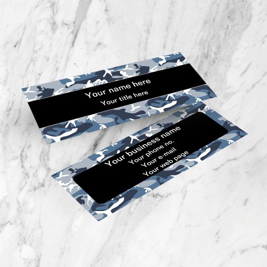 Winter Snow Blue Camouflage, Militär, Armee Mini Visitenkarte