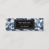 Winter Snow Blue Camouflage, Militär, Armee Mini Visitenkarte (Rückseite)