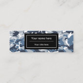 Winter Snow Blue Camouflage, Militär, Armee Mini Visitenkarte (Rückseite)