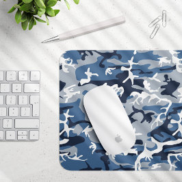 Winter Snow Blue Camouflage, Militär, Armee Mousepad