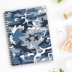Winter Snow Blue Camouflage, Militär, Armee Notizblock
