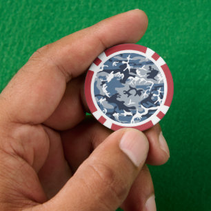 Winter Snow Blue Camouflage, Militär, Armee Pokerchips