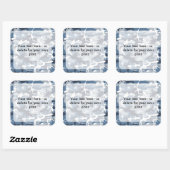 Winter Snow Blue Camouflage, Militär, Armee Quadratischer Aufkleber (Blatt)