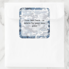 Winter Snow Blue Camouflage, Militär, Armee Quadratischer Aufkleber