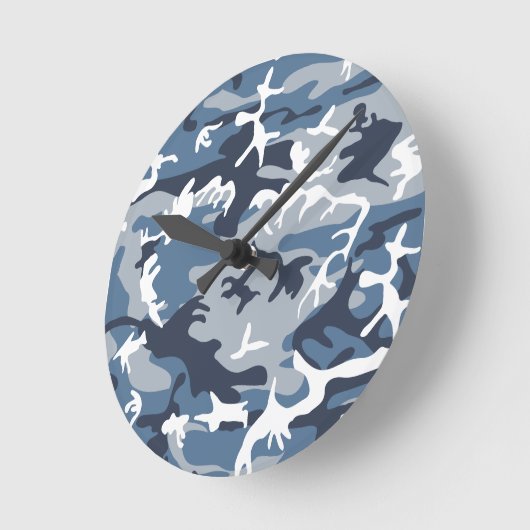 Winter Snow Blue Camouflage, Militär, Armee Runde Wanduhr (Winkel)