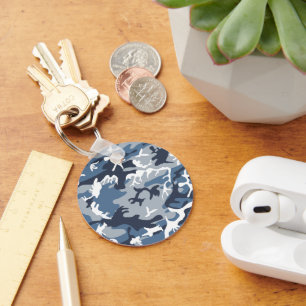 Winter Snow Blue Camouflage, Militär, Armee Schlüsselanhänger