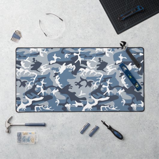 Winter Snow Blue Camouflage, Militär, Armee Schreibtischunterlage (Arbeitsplatz)