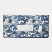 Winter Snow Blue Camouflage, Militär, Armee Schreibtischunterlage (Tastatur & Maus)