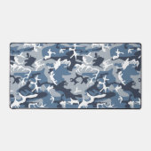 Winter Snow Blue Camouflage, Militär, Armee Schreibtischunterlage (Vorderseite)