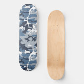 Winter Snow Blue Camouflage, Militär, Armee Skateboard (Vorderseite)