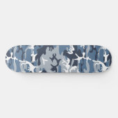 Winter Snow Blue Camouflage, Militär, Armee Skateboard (Horizontal)