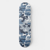Winter Snow Blue Camouflage, Militär, Armee Skateboard (Vorderseite)