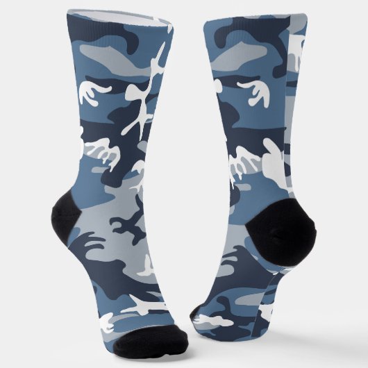 Winter Snow Blue Camouflage, Militär, Armee Socken (Gewinkelt)
