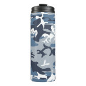Winter Snow Blue Camouflage, Militär, Armee Thermosbecher (Vorderseite)