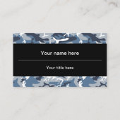 Winter Snow Blue Camouflage, Militär, Armee Visitenkarte (Rückseite)