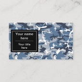 Winter Snow Blue Camouflage, Militär, Armee Visitenkarte (Rückseite)