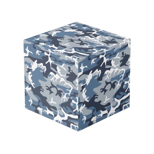 Winter Snow Blue Camouflage, Militär, Armee Würfel (Vorderseite Schrägansicht)