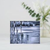 Winter Snow Blue Ice Water Ripples Catti Postkarte (Stehend Vorderseite)