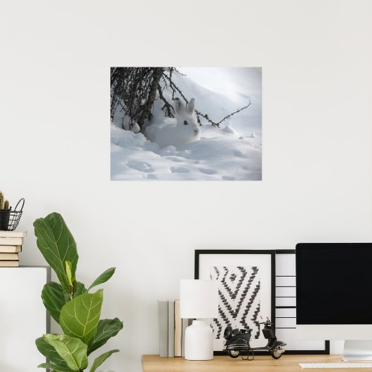 Winter Snow Bunny Art Poster (Heimbüro)