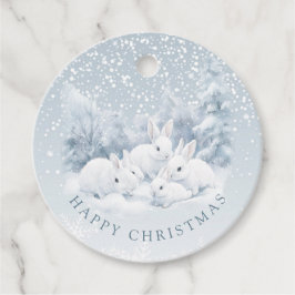 Winter Snow Bunny Christmas Favor Tags Geschenkanhänger