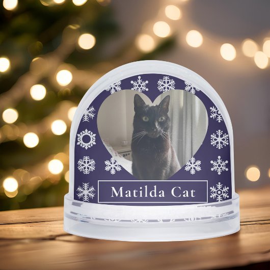 Winter Snow Cat Christmas Pet Photo Snow Globe Schneekugeln