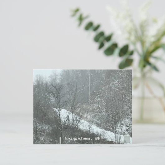 Winter Snow Country Road Morgantown WV Postkarten (Stehend Vorderseite)