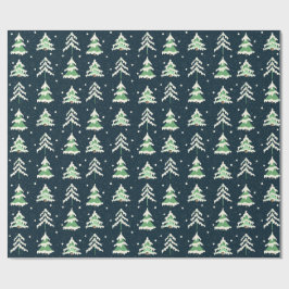 Winter Snow Evergreen Trees Geschenkpapier