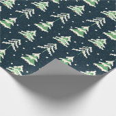 Winter Snow Evergreen Trees Geschenkpapier (Ecke)