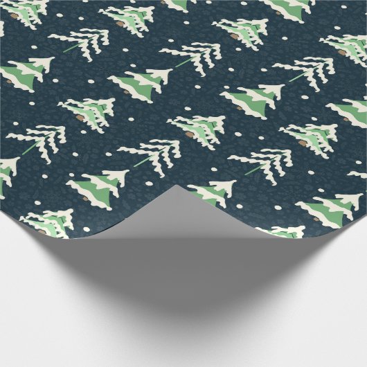 Winter Snow Evergreen Trees Geschenkpapier (Ecke)