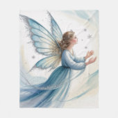 Winter Snow Fairy Watercolor Art Christmas  Fleecedecke (Vorderseite)