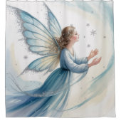 Winter Snow Fairy Watercolor Art Duschvorhang (Vorderseite)