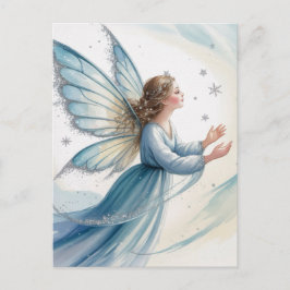 Winter Snow Fairy Watercolor Art  Postkarte