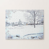 Winter Snow Farmhouse Puzzle (Horizontal)