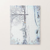 Winter Snow Farmhouse Puzzle (Vertikal)