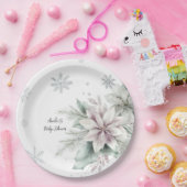Winter Snow Floral Baby Dusche Pappteller (Party)