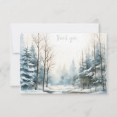 Winter Snow Forest Beileid Vielen Dank Mitteilungskarte (Vorderseite)
