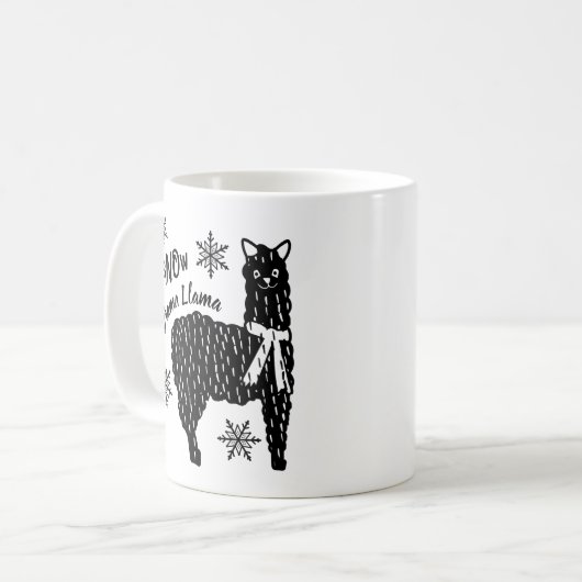 Winter Snow Funny Drama Llama Kaffeetasse (Vorderseite Links)