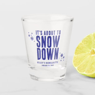 Winter Snow Funny Junggeselinnen-Abschied Blue Schnapsglas