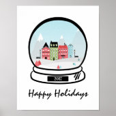 Winter Snow Globe Holiday Poster-Zeichen Poster (Vorne)