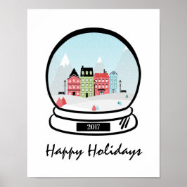 Winter Snow Globe Holiday Poster-Zeichen Poster