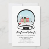 Winter Snow Globe Jingle Mingle Urlaubsparty Card Einladung (Vorderseite)